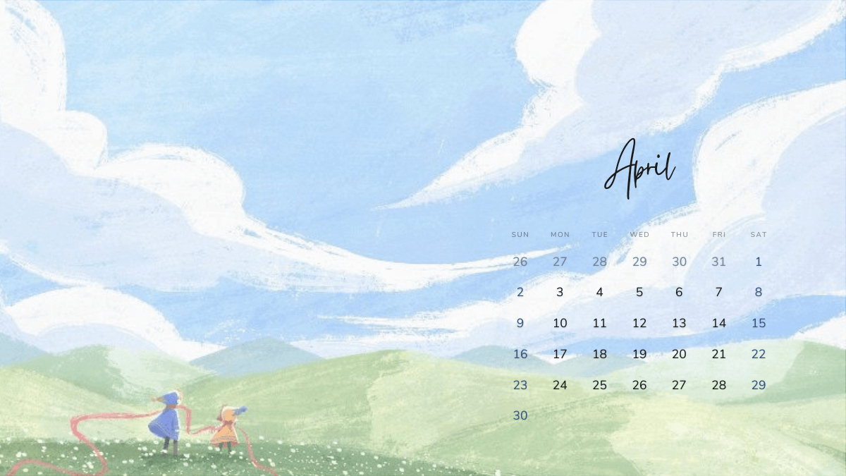 Cute April 2023 Calendar Wallpaper