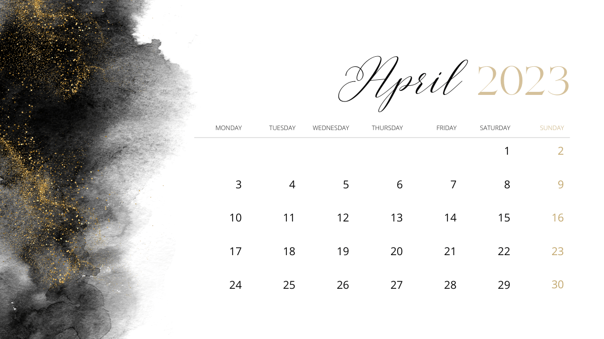 Cute April 2023 Floral Calendar Wallpaper