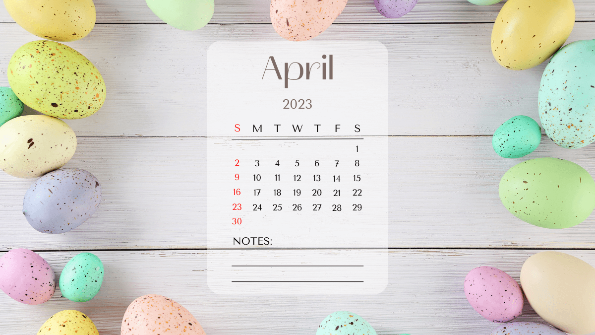 Cute Floral Calendar April 2023