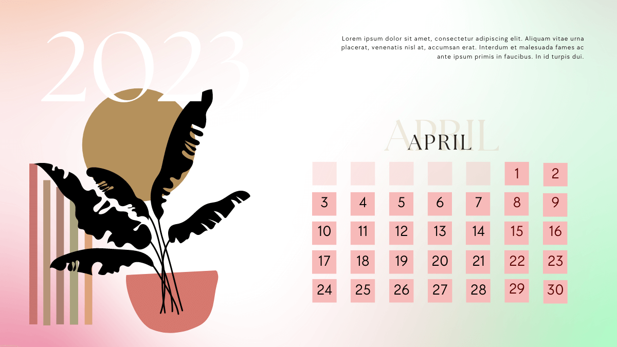 Desktop Calendar Wallpaper April 2023