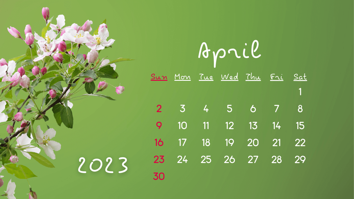 Floral April 2023 Calendar