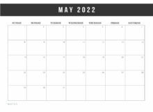 May 2022 Blank Calendar