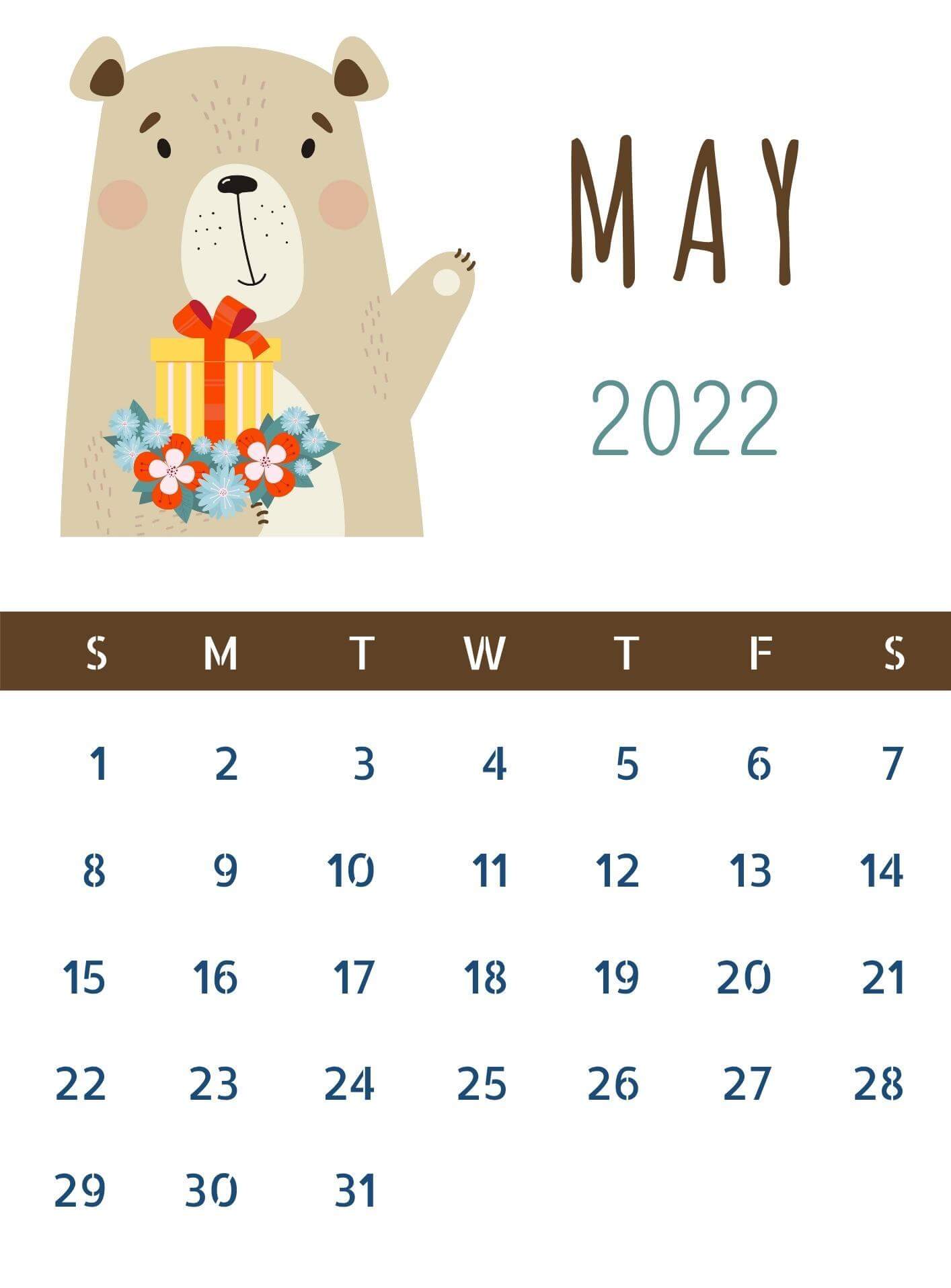 May 2022 Cute Calendar Image