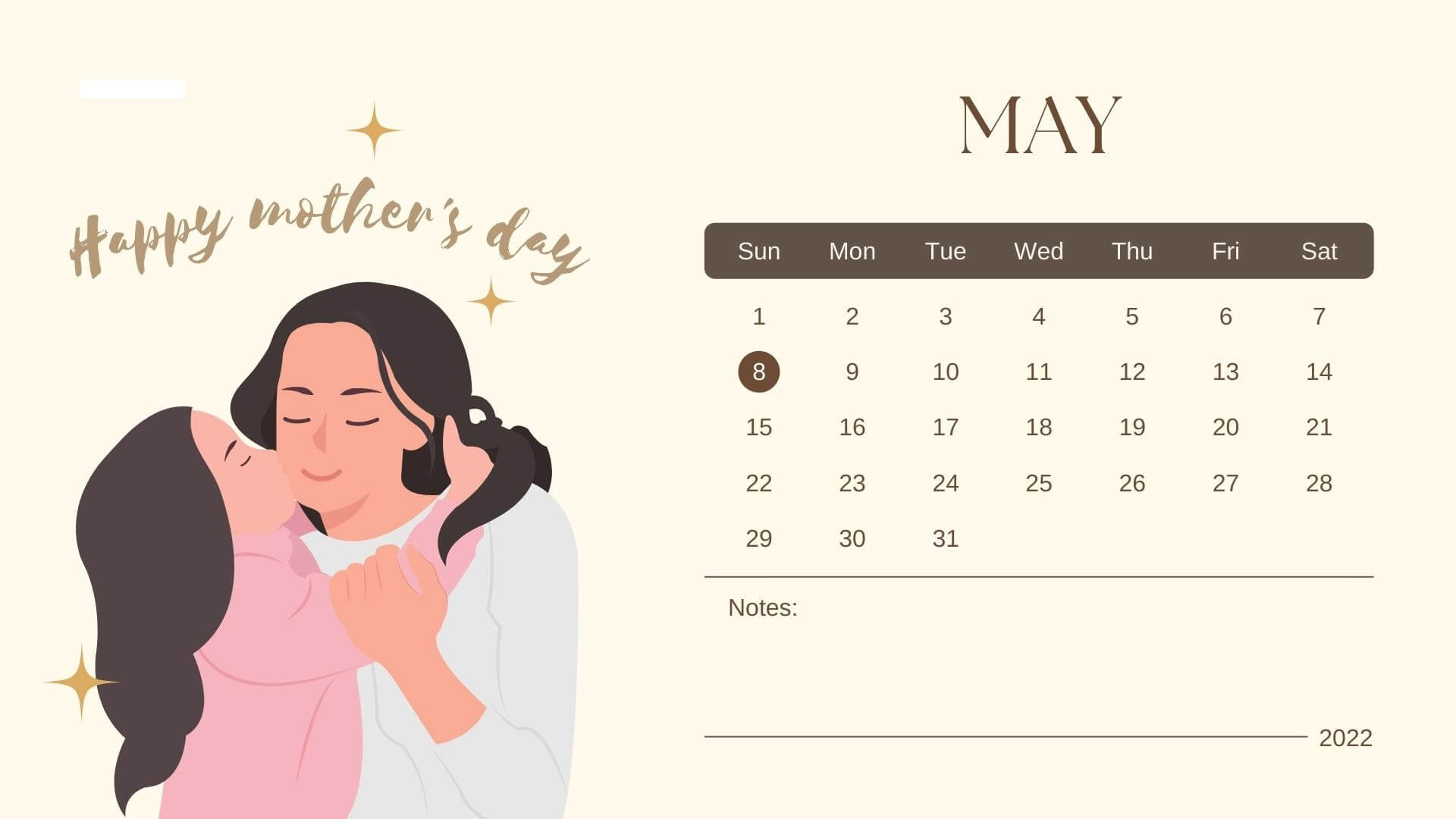 May 2022 Screensaver Calendar Wallpaper