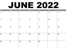 June 2022 Blank Calendar Template