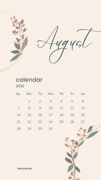 August 2022 Calendar iPhone Wallpaper HD Free download.