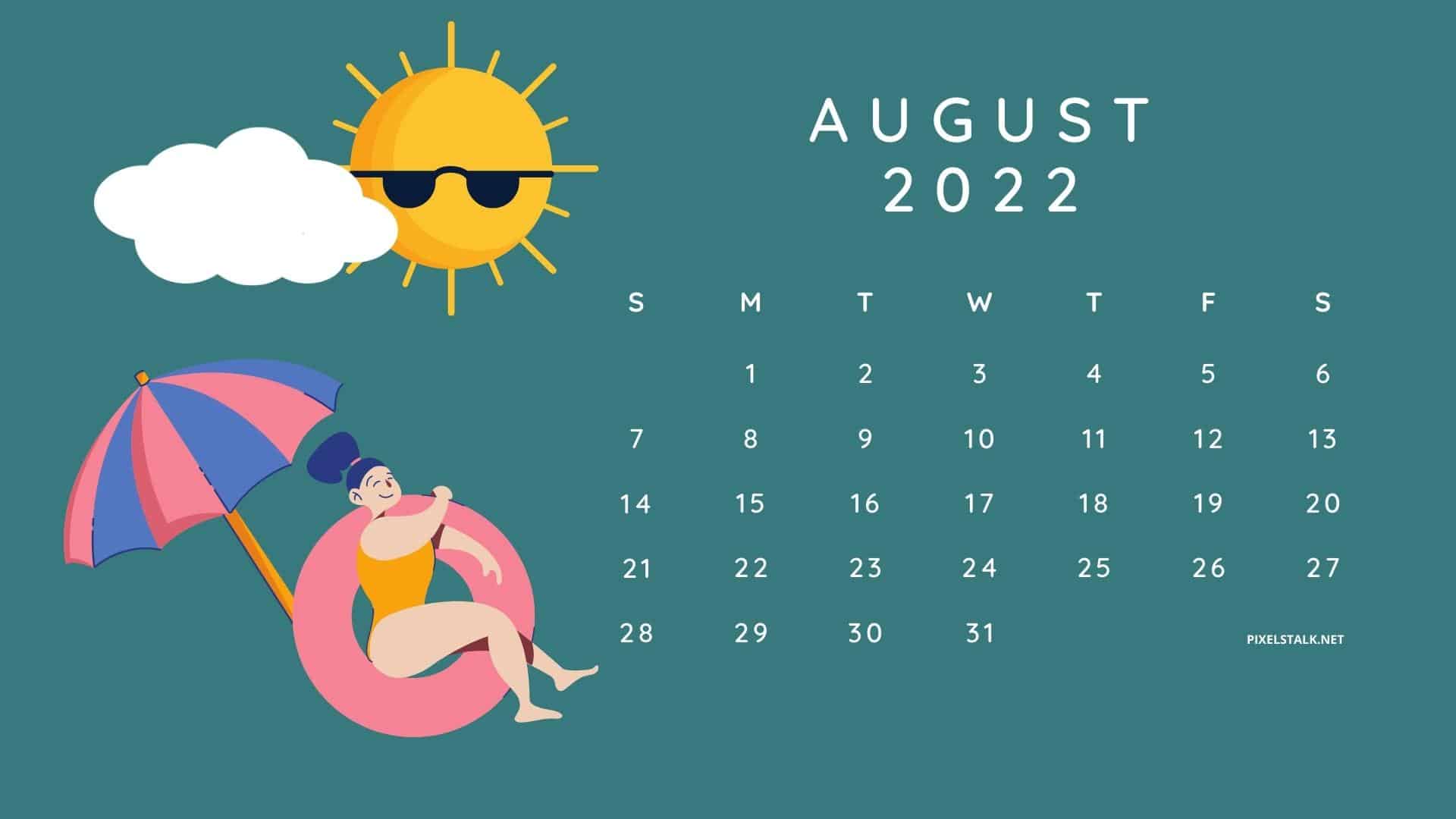 Cute August 2022 Calendar Wallpaper