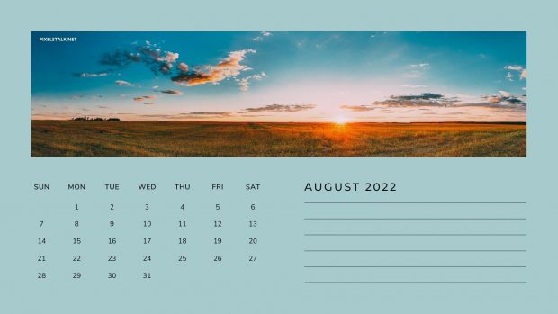 Cute August 2022 Desk Calendar