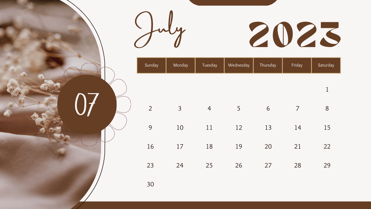Desktop Calendar Wallpaper July 2023