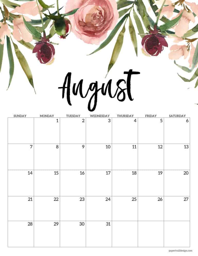 Floral Calendar August 2022