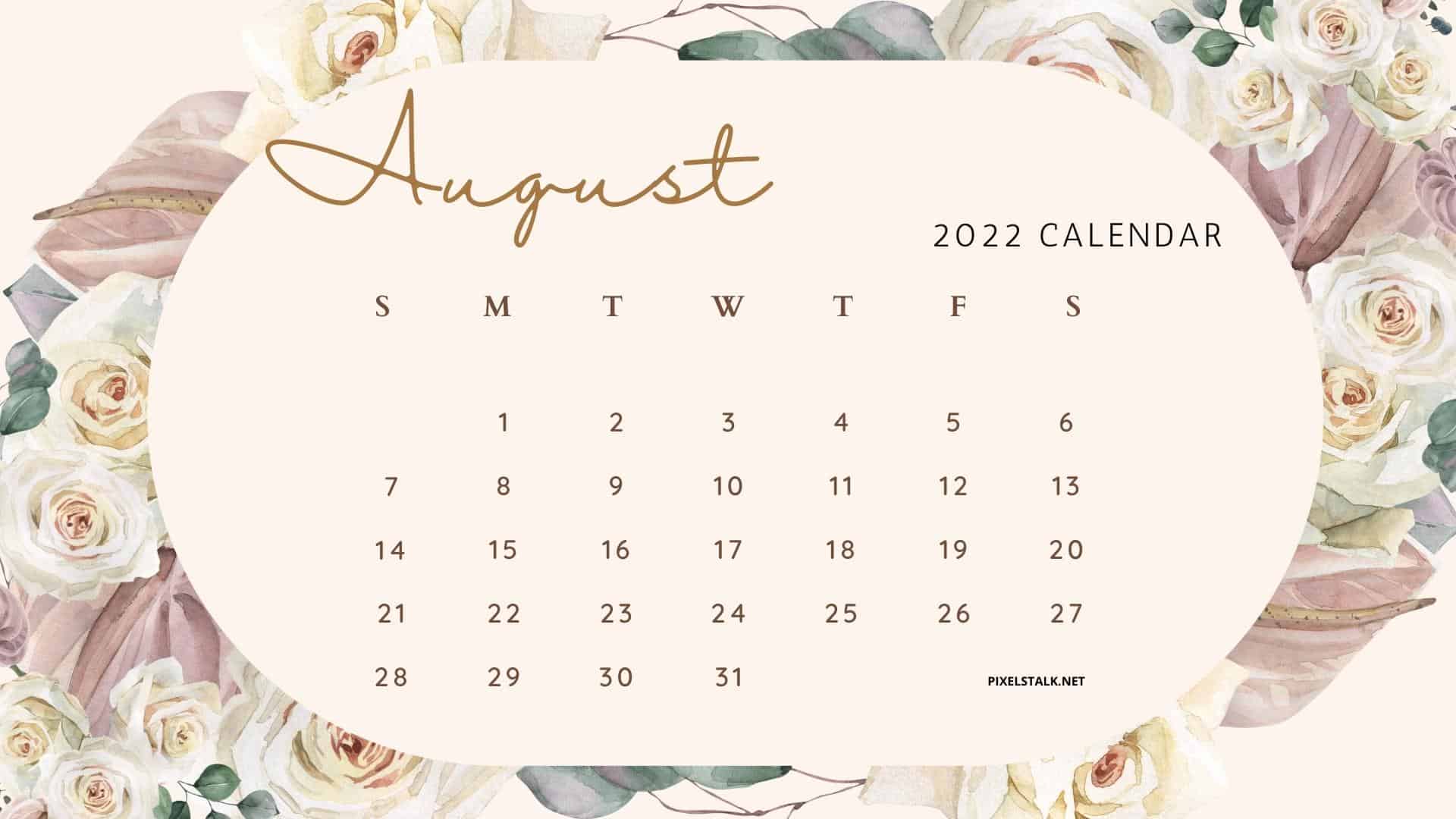 Free download August 2022 Calendar Background HD