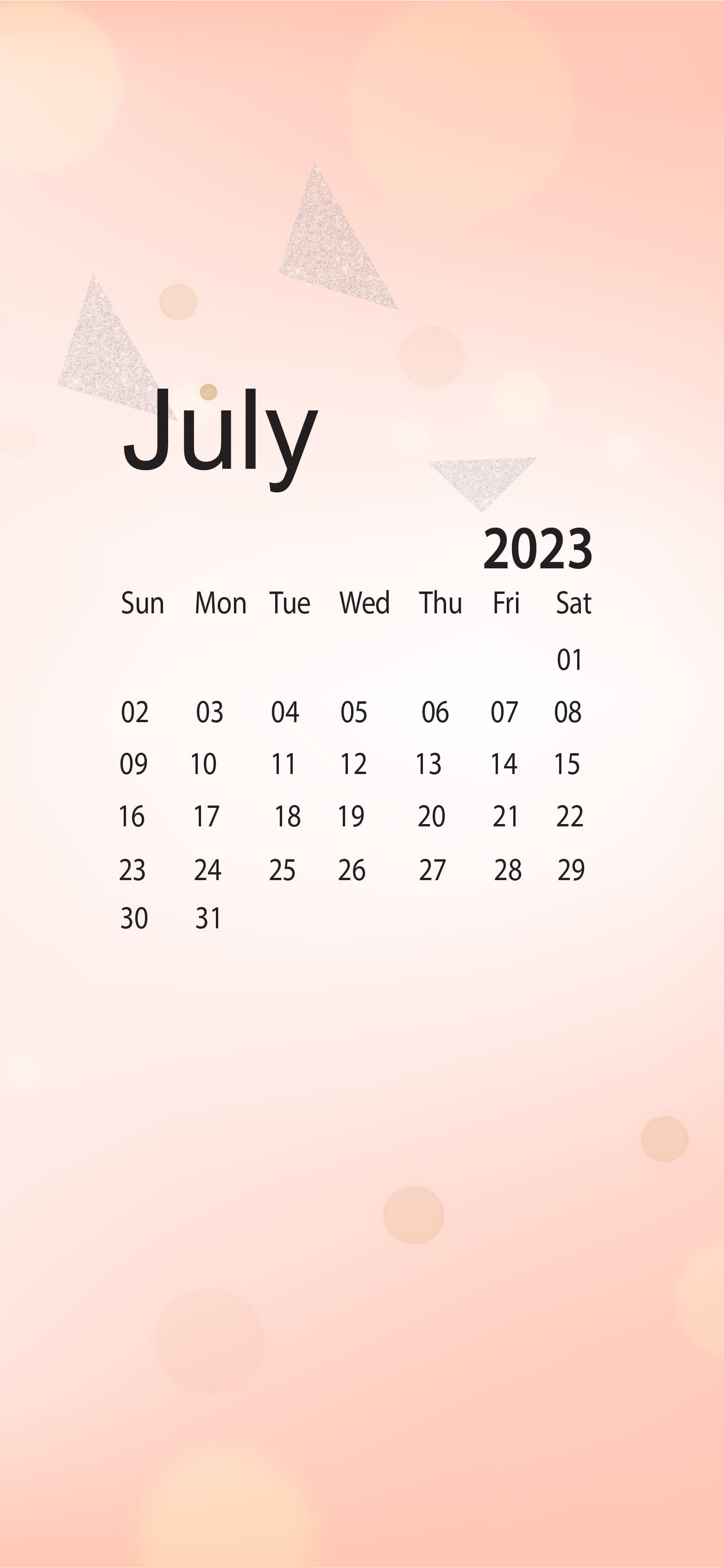 Wall Calendar Wallpaper July 2023