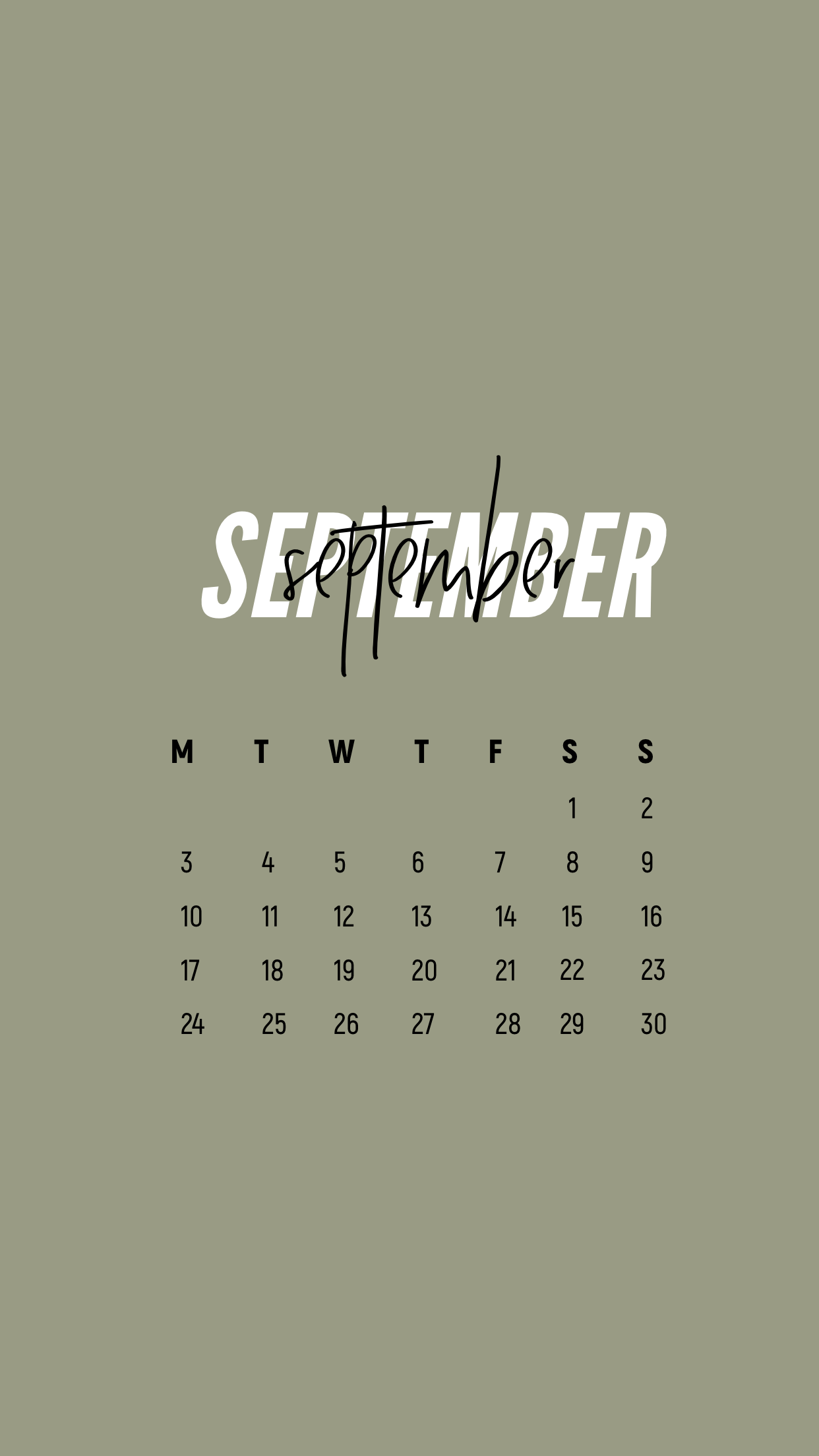 iPhone Calendar Wallpaper September 2022