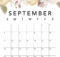 Floral September 2022 Blank Calendar