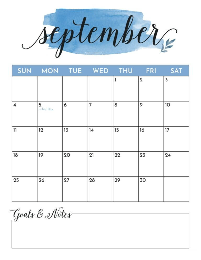 Printable September 2022 Calendar Blank