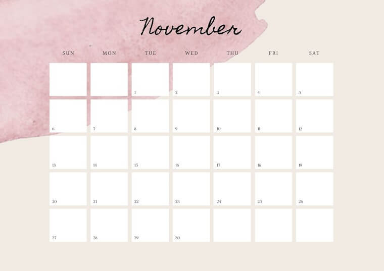 Cute November 2022 Calendar Printable