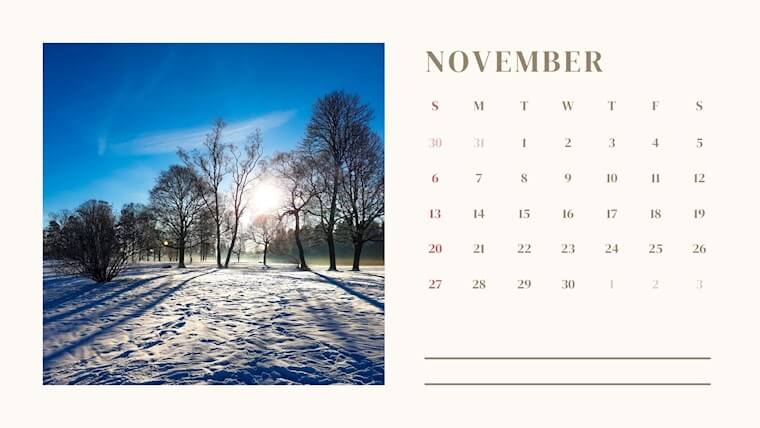 Cute November 2022 Desk Calendar