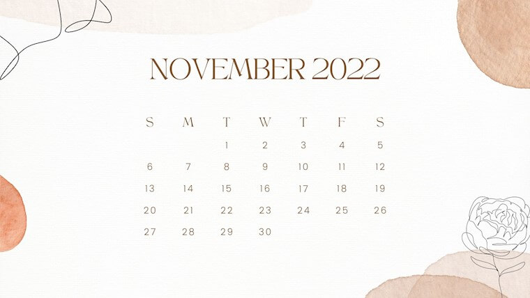 Cute November 2022 Desktop Calendar