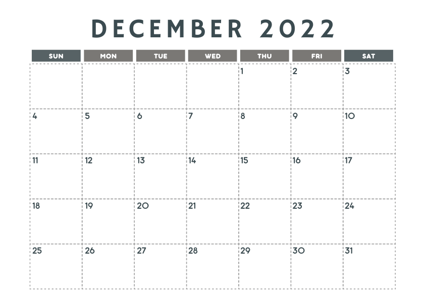 Editable December 2022 Printable Calendar