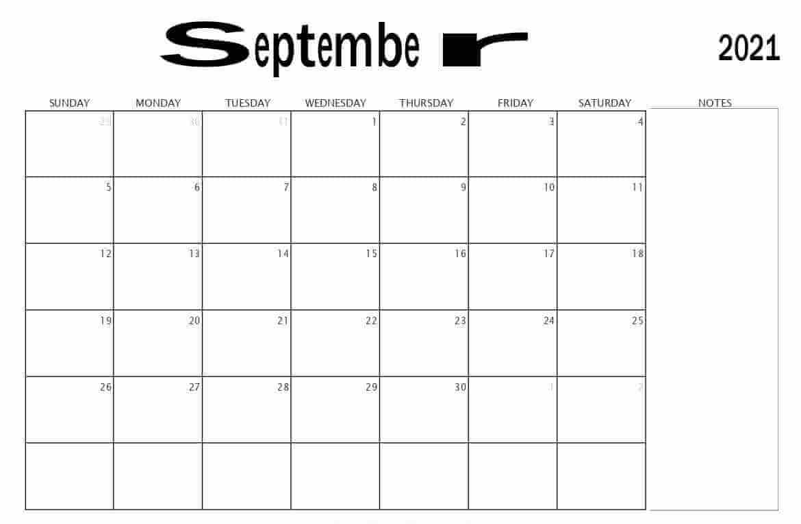 Cute September 2021 Calendar Printable