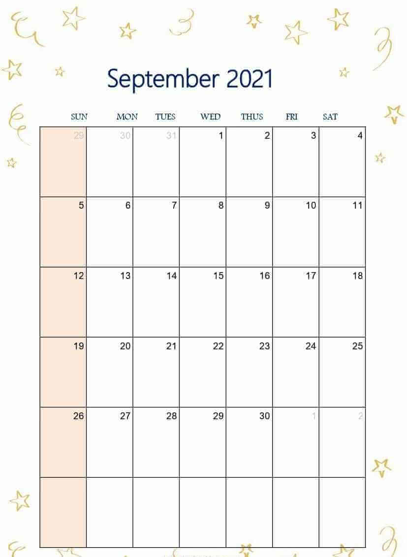 September 2021 Wall Calendar