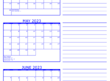 April May June 2023 Calendar with Notes