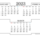 Calendar For Jan Feb Mar 2023