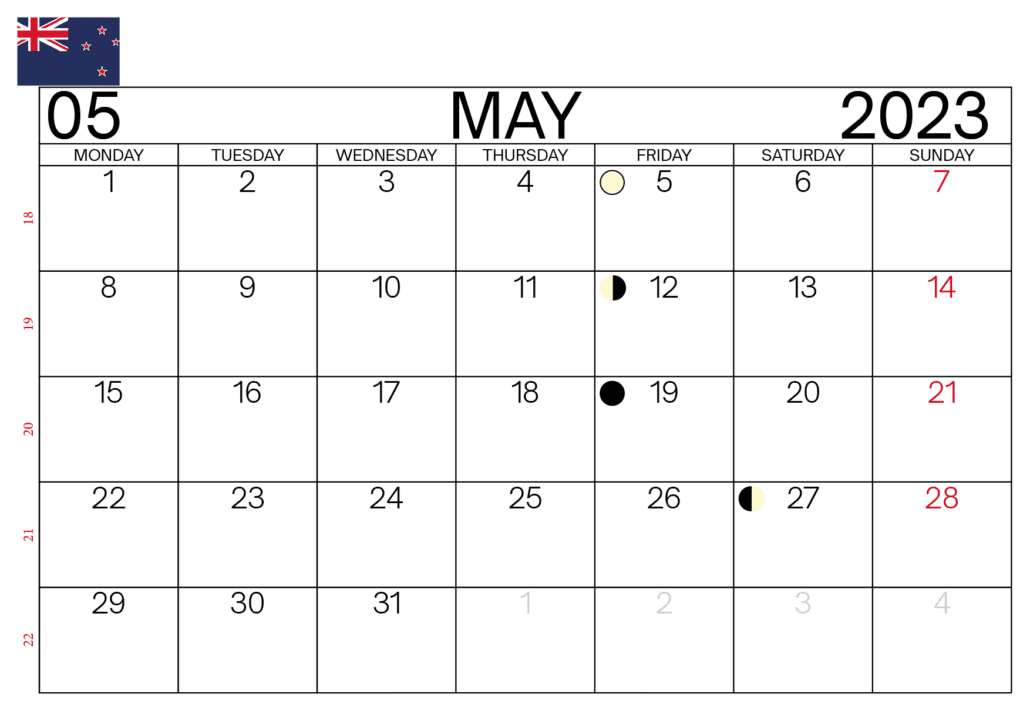 Download Free May 2023 Calendar NZ