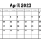 Blank Calendar April 2023