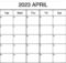 Fillable April 2023 Calendar Template
