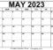 Blank Calendar Template May 2023