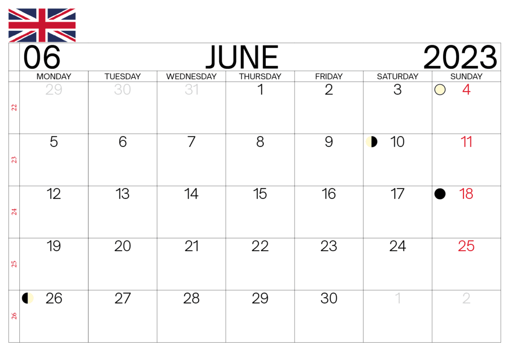 Download Free June 2023 Calendar Blank