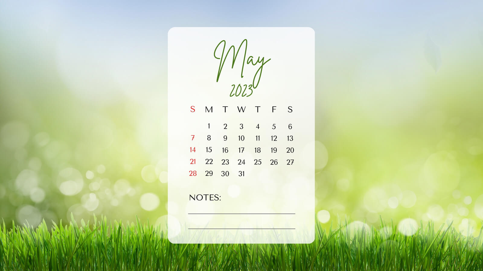 May 2023 Desktop Background Calendar