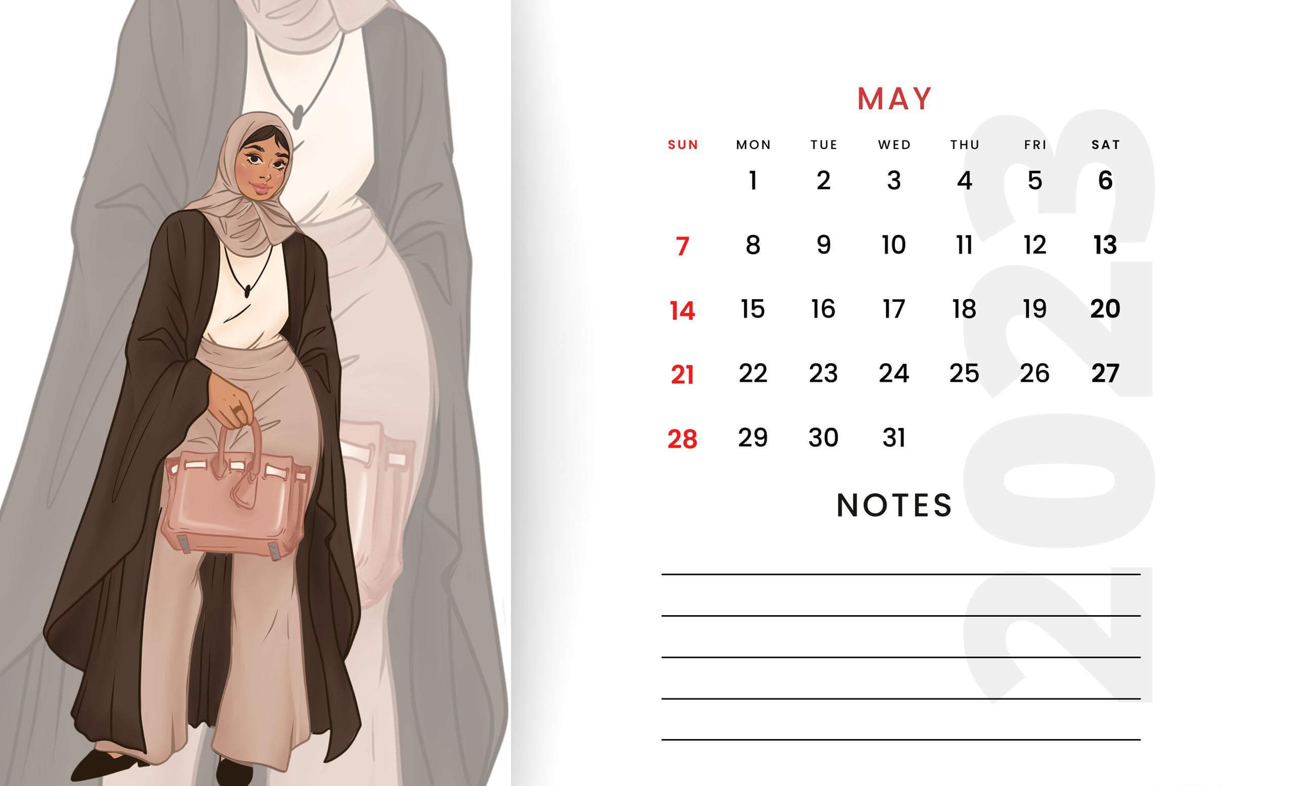 May 2023 Screensaver Calendar Wallpaper