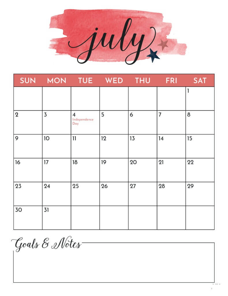 July 2023 Wall Calendar