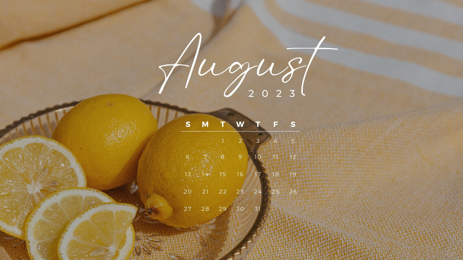 2023 August desktop calendar