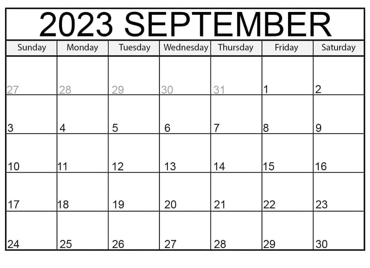 2023 Calendar September