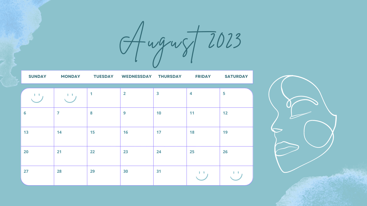 August 2023 Desk Calendar