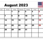 August 2023 USA Holidays Calendar