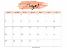 Cute August Calendar 2023