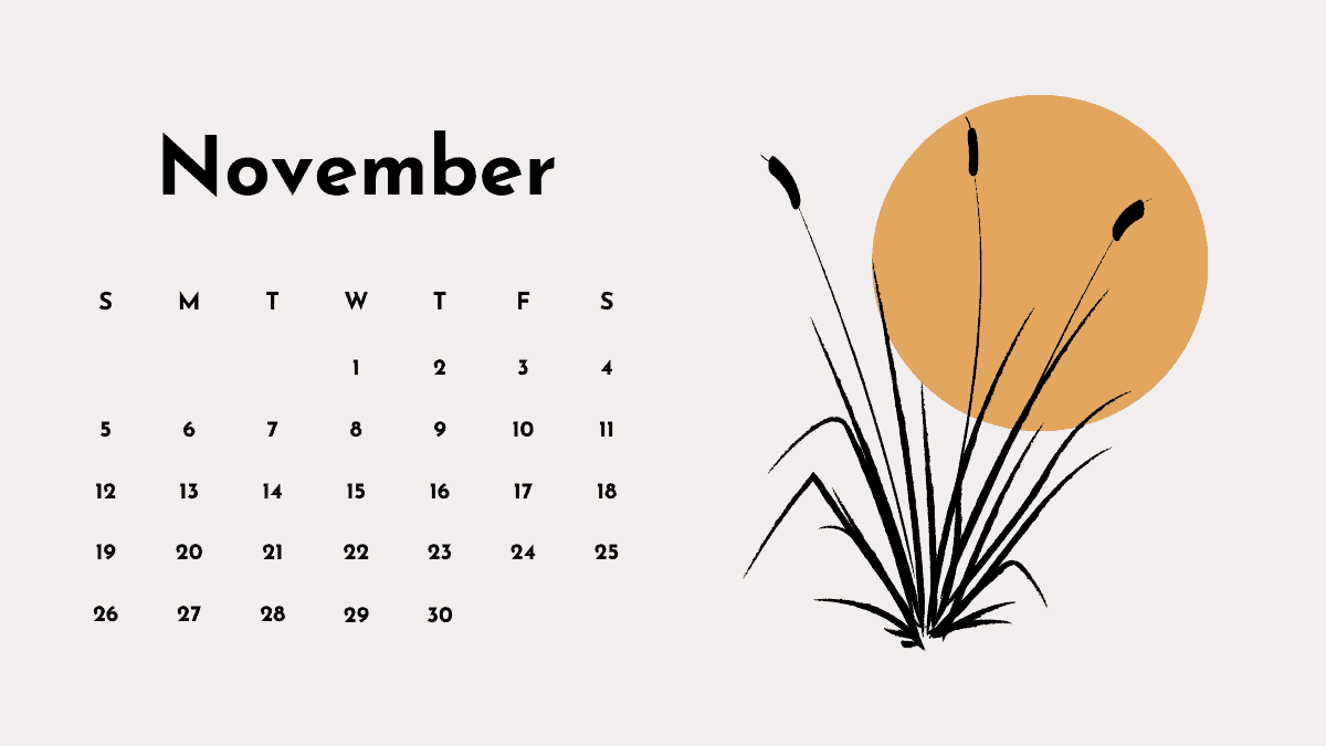Cute Calendar November 2023