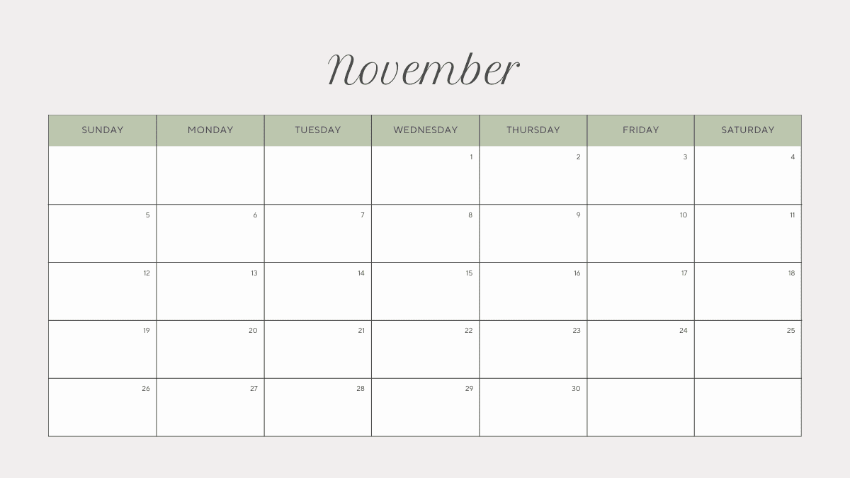 Cute November 2023 Calendar Printable