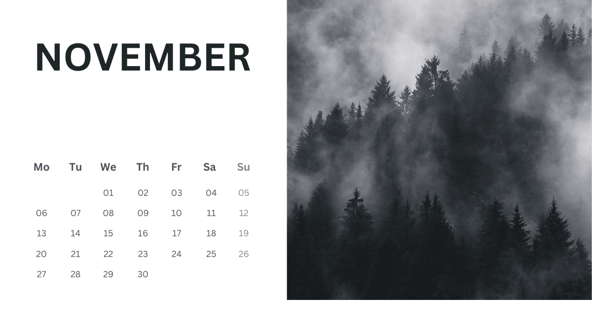Cute November 2023 Wall Calendar