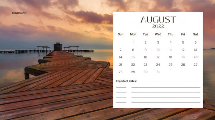 Desktop Calendar Wallpaper August 2023