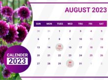 Floral August 2023 Calendar Wallpaper