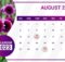 Floral August 2023 Calendar Wallpaper