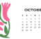 Floral October 2023 Calendar