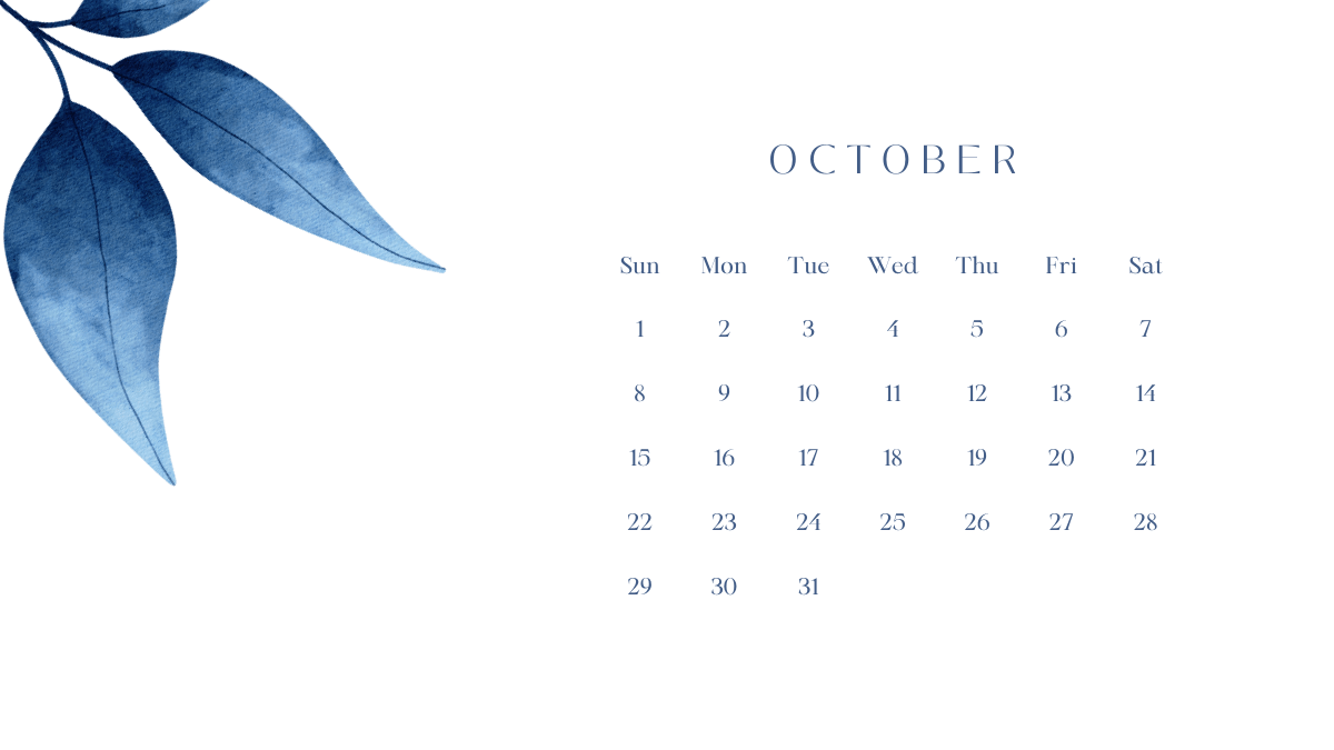 Floral October 2023 Wall Calendar