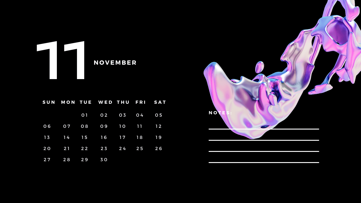 November 2023 Calendar Wallpaper