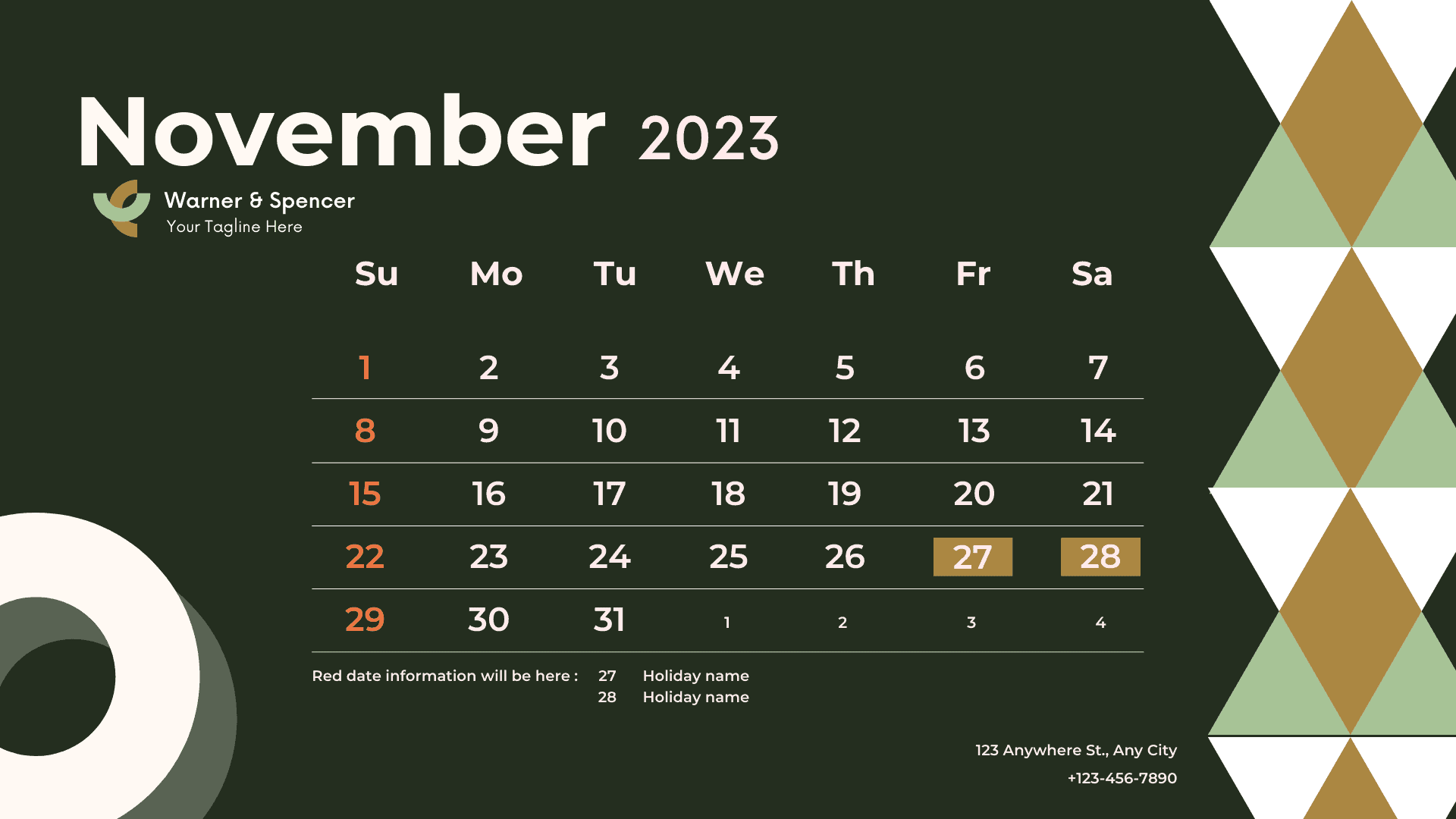 November 2023 Calendar with Holidays USA_1